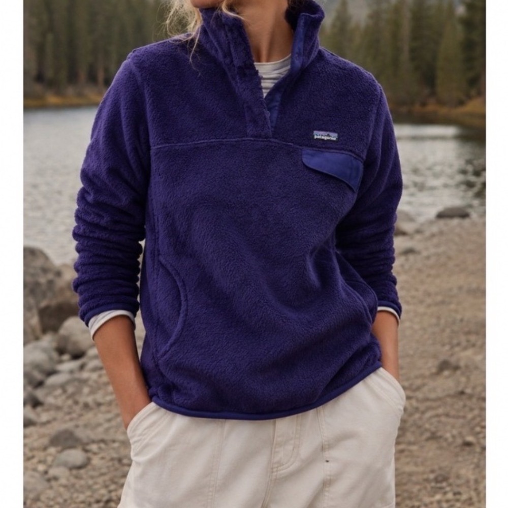 Patagonia Re-Tool Snap-T Purple Fleece Pullover Polartec Womens Medium f5